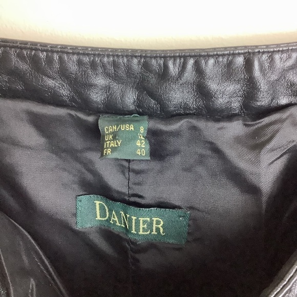 DANIER STRAIGHT BLACK LEATHER MOTO PANTS - Picture 4 of 8